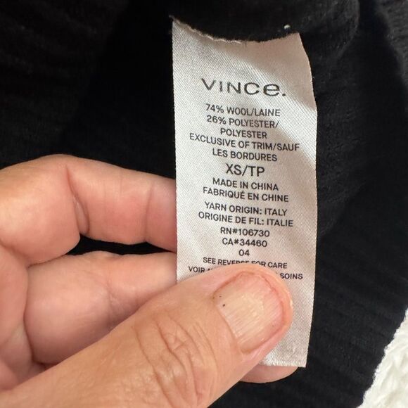 Vince Scoop Neck Ribbed Wool Blend Black Sweater Dress Size XS - Picture 9 of 12